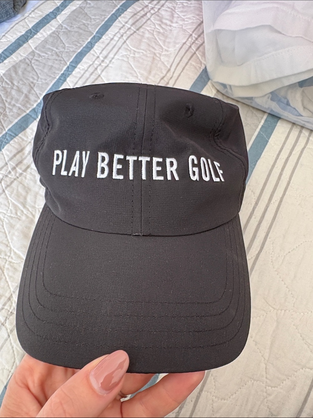 Play Better Golf Black Performance Golf Cap